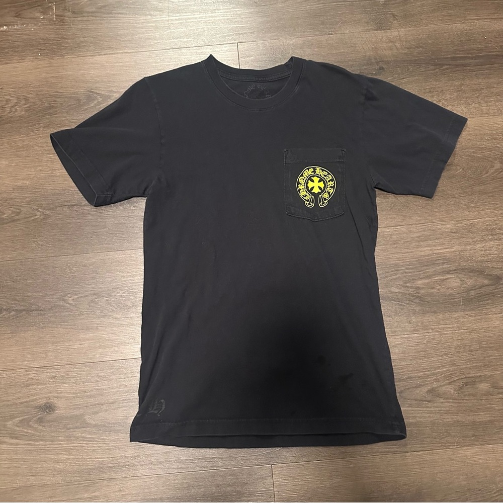 Chrome Hearts Black Tee with Yellow Graphic